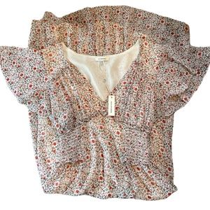 NWT MAX STUDIO Floral Printed Ruffle Short Sleeve Dress